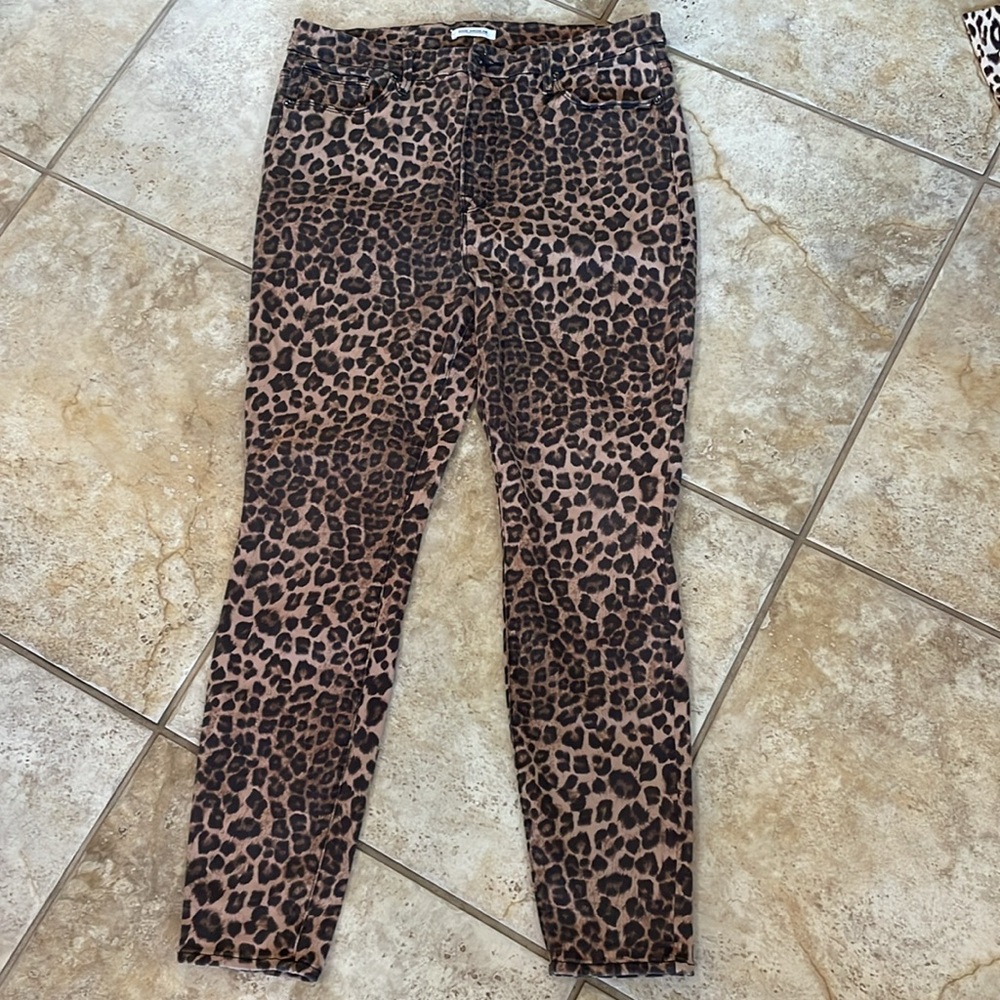 Good America Good Waist Leopard Print Skinny Jeans Size 16 - Picture 3 of 7